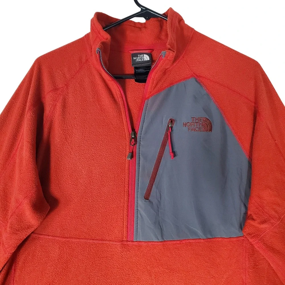 The North Face Mens Red FlashDry Quarter Zip Fleece Pullover Large NC 518996
